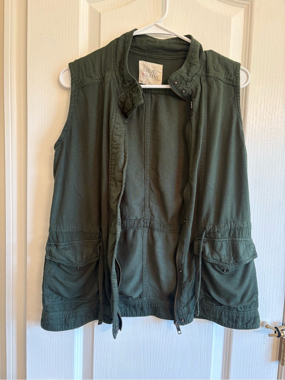 Thread & Supply Dark Olive Cargo Vest